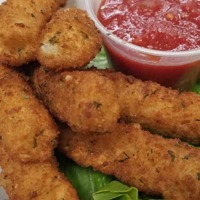 Fried Mozzarella Sticks with Marinara.